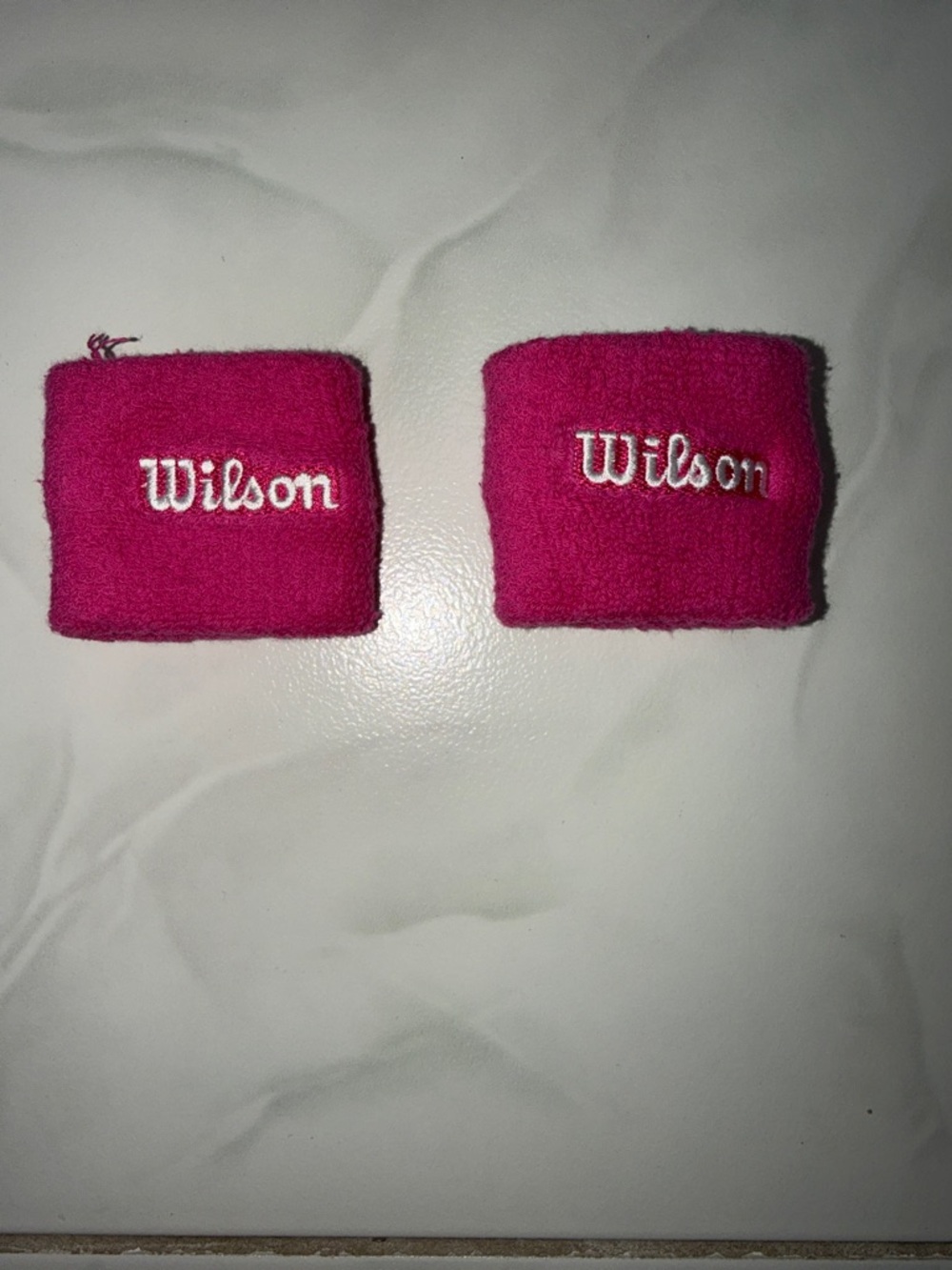 Wilson Hot Pink Embroidered Wristbands